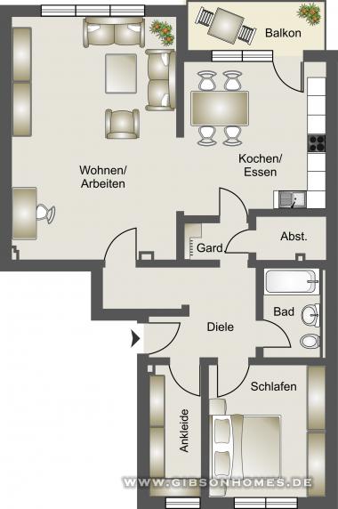 Grundriss-Idee - Etagenwohnung in 40237 Dsseldorf Dsseltal