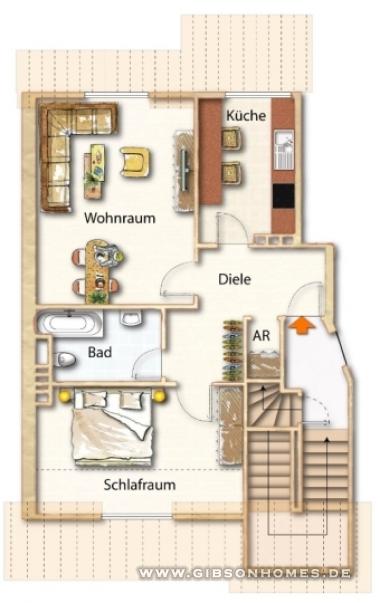 Grundri - One-Level-Apartment in 40472 Dsseldorf Rath