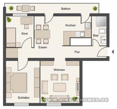 Grundriss 2.OG - One-Level-Apartment in 40227 Dsseldorf Oberbilk