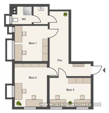 Grundriss Einlieger - Condominium in 41470 Neuss Allerheiligen