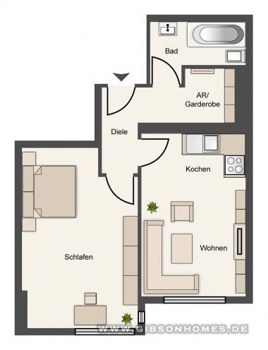  - One-Level-Apartment in 40227 Dsseldorf Oberbilk