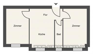 Grundriss - One-Level-Apartment in 40468 Dsseldorf Unterrath