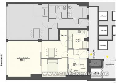 Grundriss - 63 sqm - 1.5 - One-Level-Apartment in 40210 Dsseldorf Innenstadt