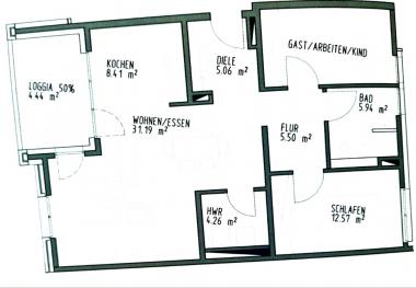 Grundriss - One-Level-Apartment in 51465 Bergisch Gladbach Stadtmitte